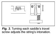 Fig. 3 Adjusting intonation by moving the saddle